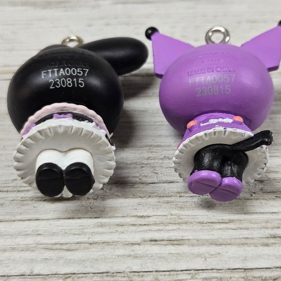 Sanrio My Melody Kuromi Charm Set Kawaii Lolita Goth Keychain Pendant - Picture 7 of 10